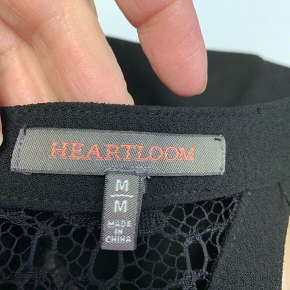 Heartloom Madelyn Black Cocktail Lacy Peplum Dress Size M - Picture 10 of 15